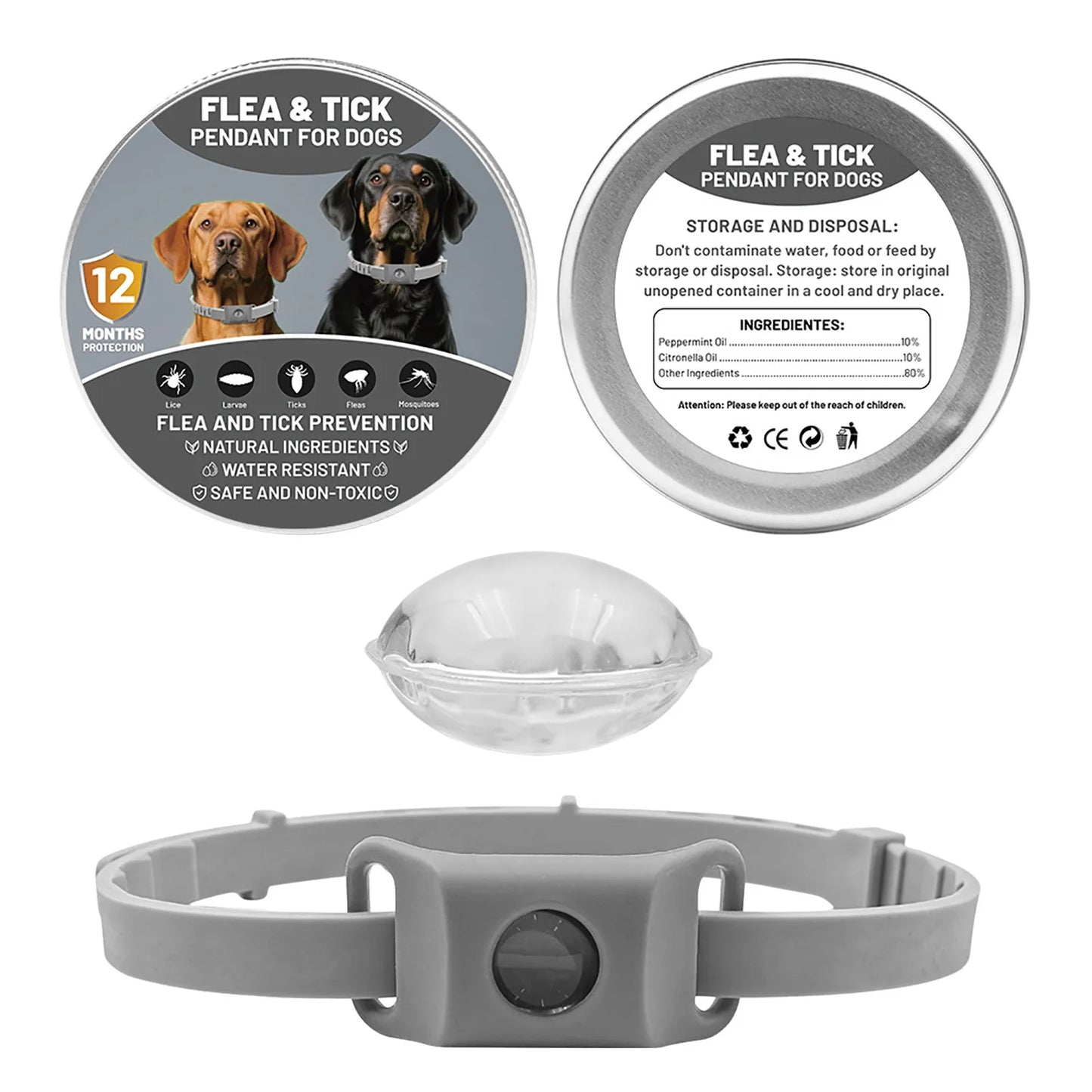 Pendant Flea and Tick Pendant for Dogs Natural Ingredients against and Ticks. (Green One Size Fits All)