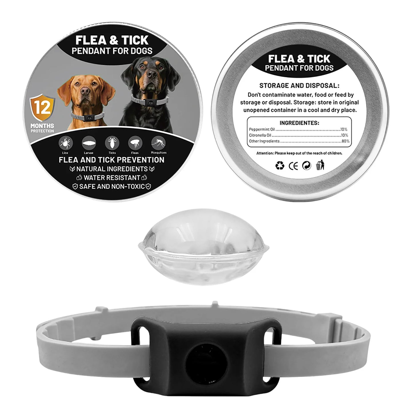 Pendant Flea and Tick Pendant for Dogs Natural Ingredients against and Ticks. (Green One Size Fits All)