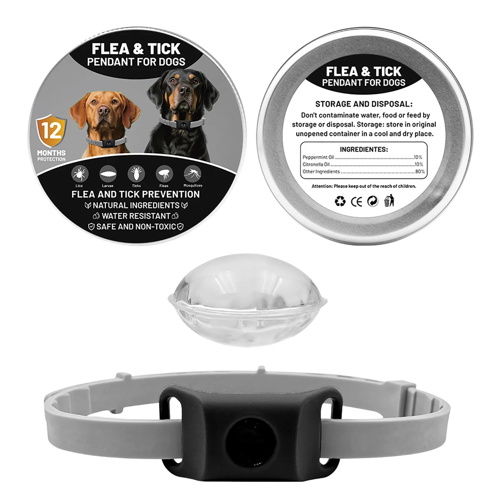 Pendant Flea and Tick Pendant for Dogs Natural Ingredients against and Ticks. (Green One Size Fits All)