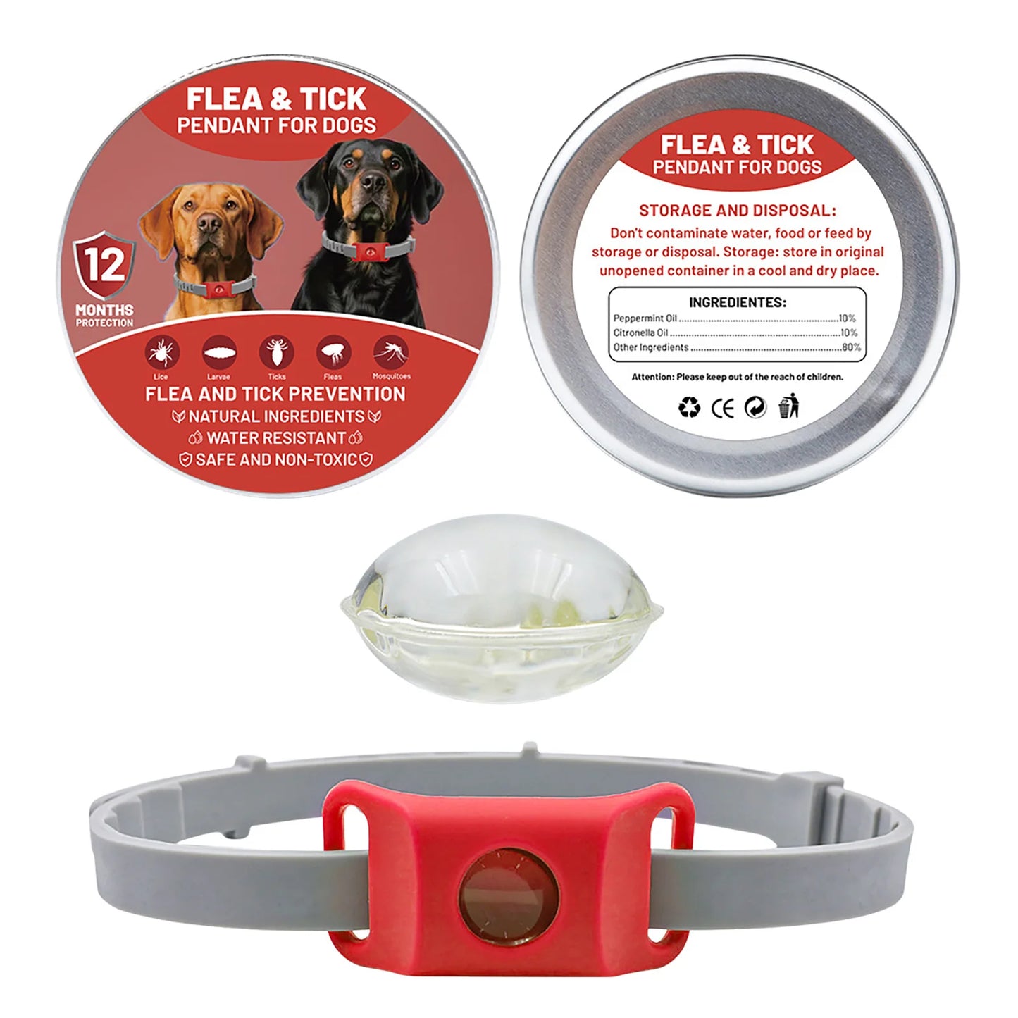 Pendant Flea and Tick Pendant for Dogs Natural Ingredients against and Ticks. (Green One Size Fits All)